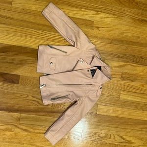 Girls pink leather jacket, size 116